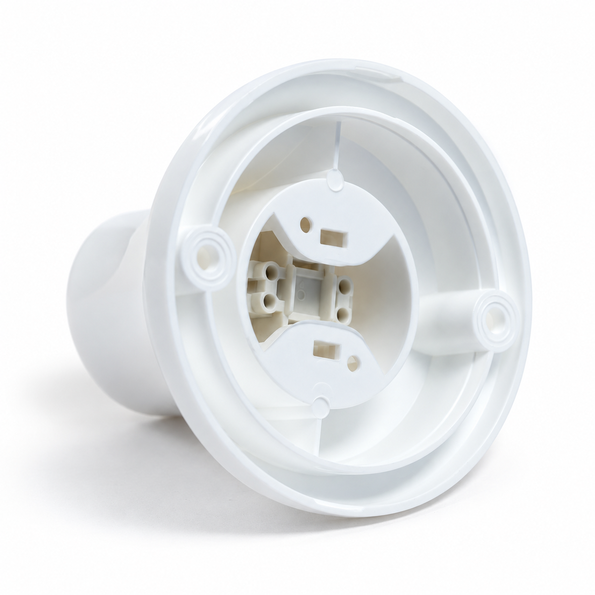 Rechte thermoplastische E27 lamphouder voor wand of plafond — wit — aanzicht 2
