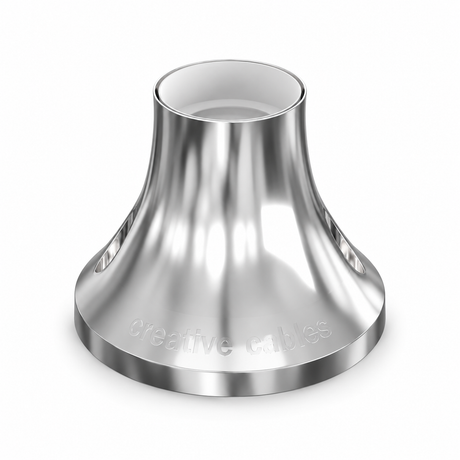 Gemetalliseerde E27 lamphouder voor wand of plafond — chroomafwerking — aanzicht 1
