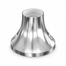Gemetalliseerde E27 lamphouder voor wand of plafond — chroomafwerking — aanzicht 1