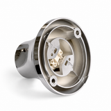 Gemetalliseerde E27 lamphouder voor wand of plafond — chroomafwerking — aanzicht 2