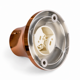 Gemetalliseerde E27 lamphouder voor wand of plafond — koperafwerking — aanzicht 2
