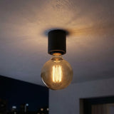 E27-fitting voor wand of plafond, waterdicht IP44 — Zwart