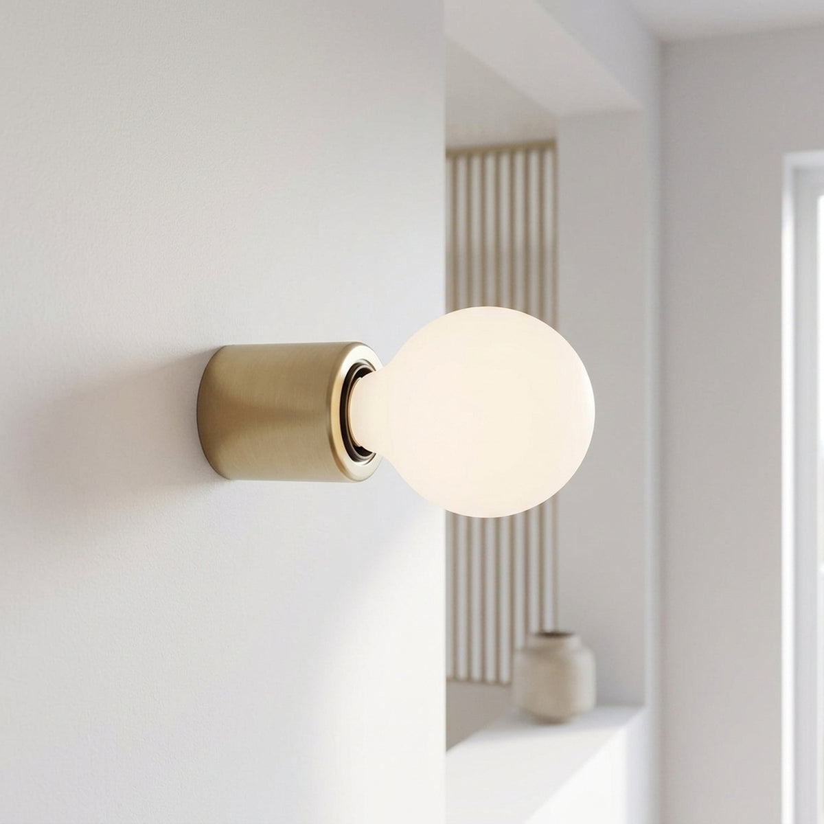 Metalen E27-fitting voor wand of plafond — Satijn brons