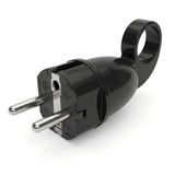 Schuko-stekker met uittrekring — Zwart