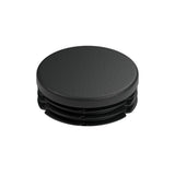 Zwarte insteekdop voor fitting met binnendraad 1″1/4 33x42, bovenaanzicht van de platte kop