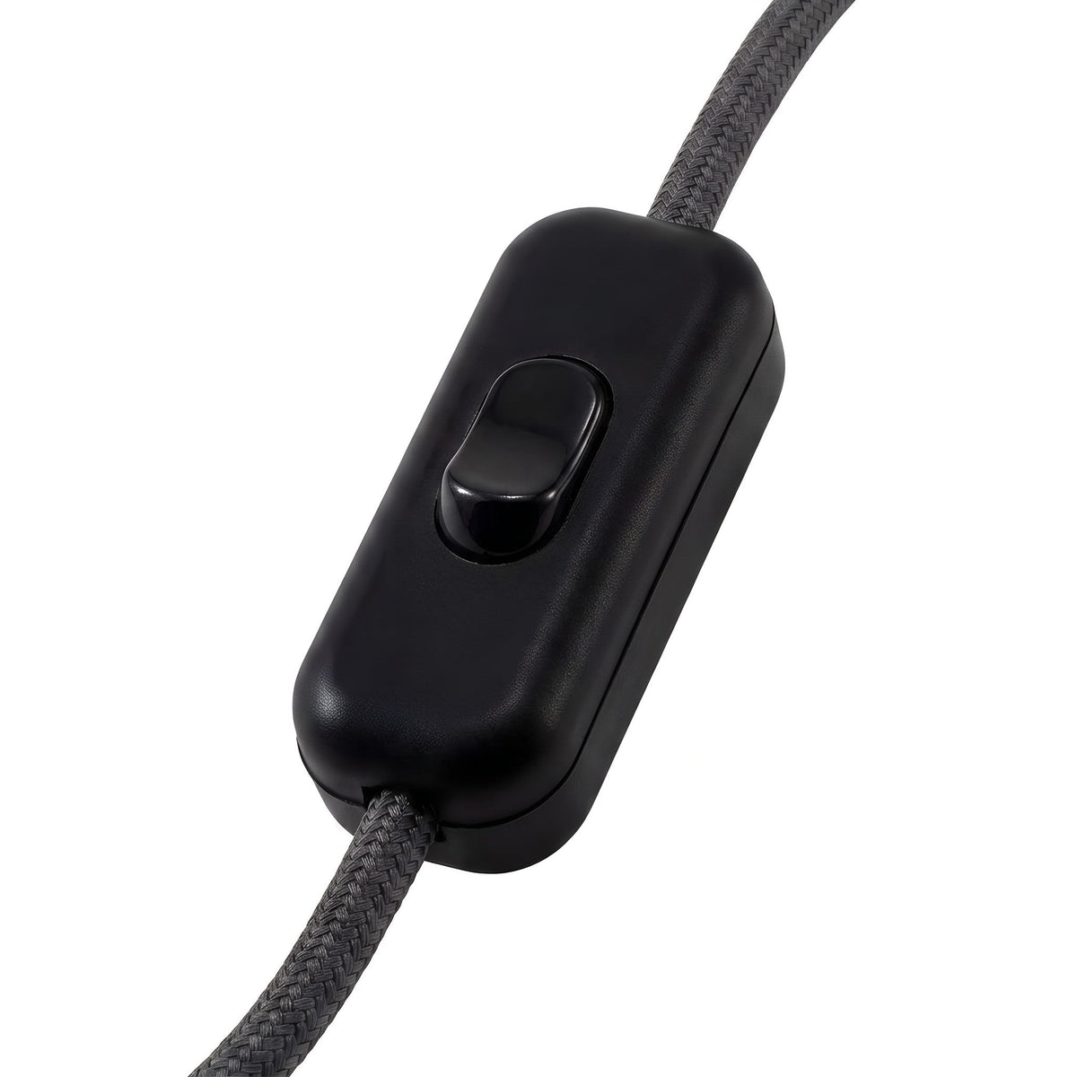 Tweepolige tuimelschakelaar voor lampsnoer — Zwart