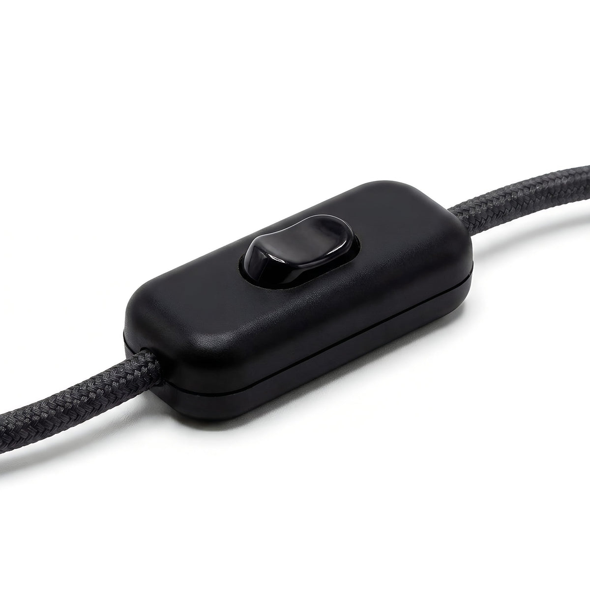 Tweepolige tuimelschakelaar voor lampsnoer — Zwart