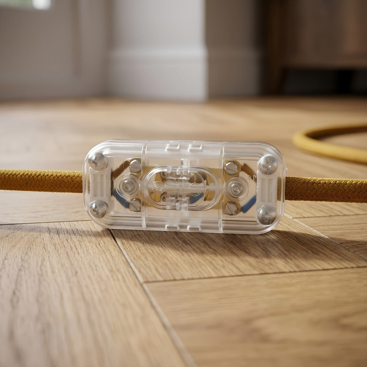 Tweepolige tuimelschakelaar voor lampsnoer — Transparant
