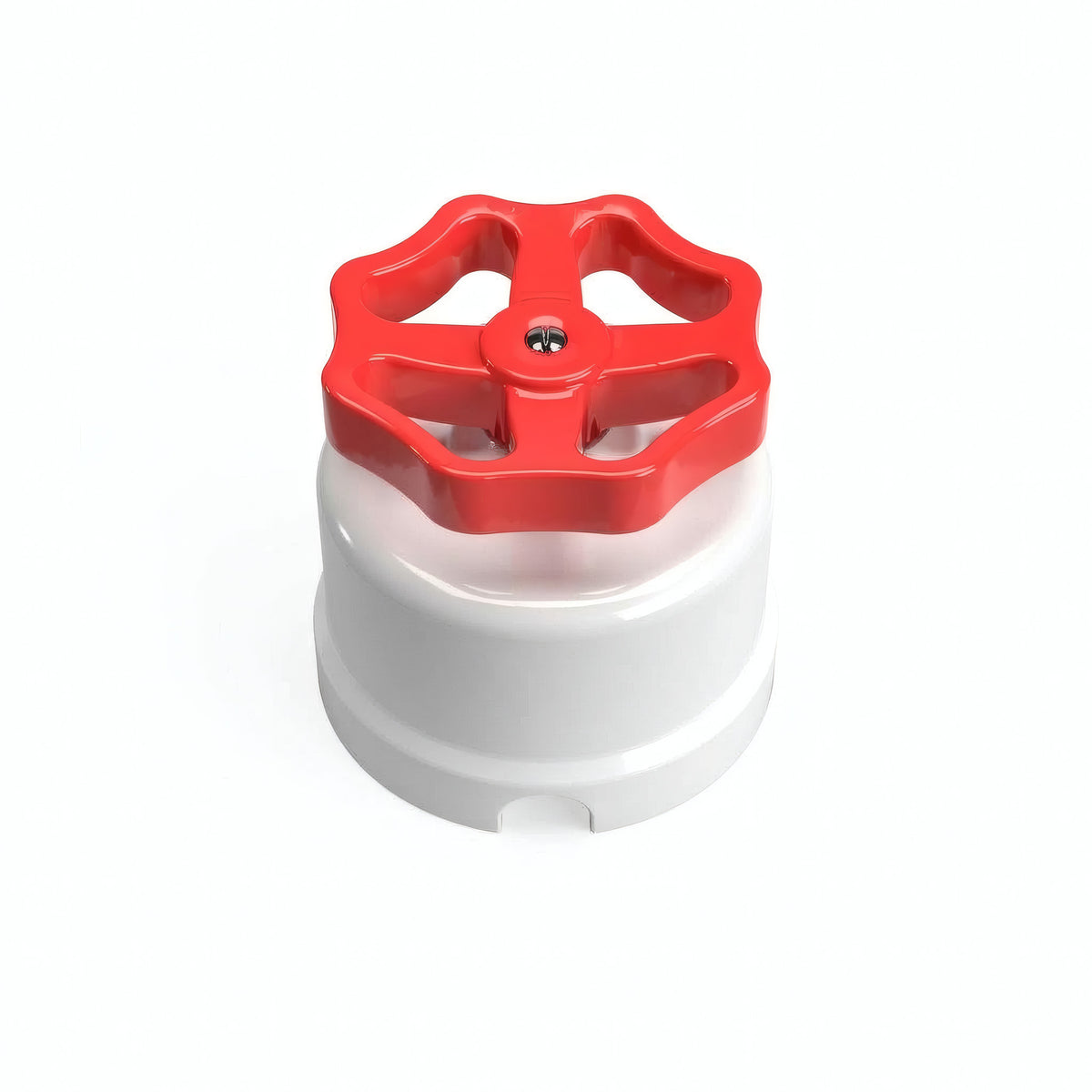 Porseleinen wisselschakelaar met knop — Wit / Rood