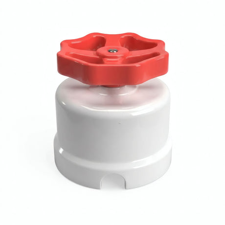 Porseleinen wisselschakelaar met knop — Wit / Rood
