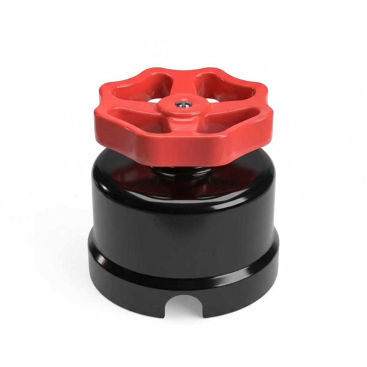Porseleinen wisselschakelaar met knop — Zwart / Rood