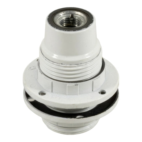 E14-fitting van bakeliet met dubbele ring — Wit