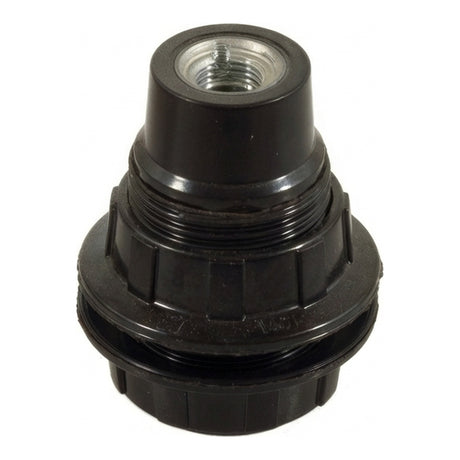 E14-fitting van bakeliet met dubbele ring — Zwart