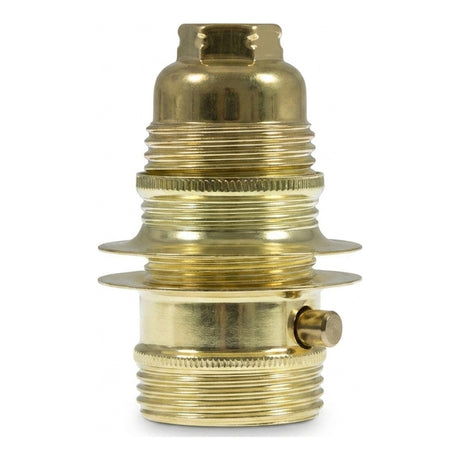 Metalen E14-fitting met dubbele ring voor lampenkap — Conisch kunststof / Messing