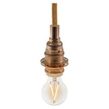 Metalen E14-fitting met dubbele ring voor lampenkap — Cilindrisch metaal / Koper