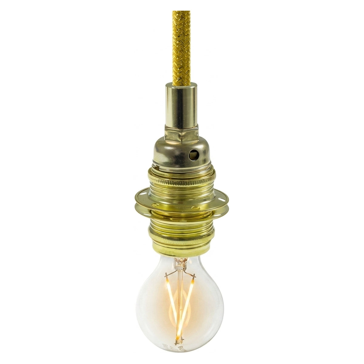 Metalen E14-fitting met dubbele ring voor lampenkap — Cilindrisch metaal / Messing