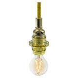 Metalen E14-fitting met dubbele ring voor lampenkap — Cilindrisch metaal / Messing