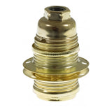 Metalen E14-fitting met dubbele ring voor lampenkap — Cilindrisch metaal / Messing