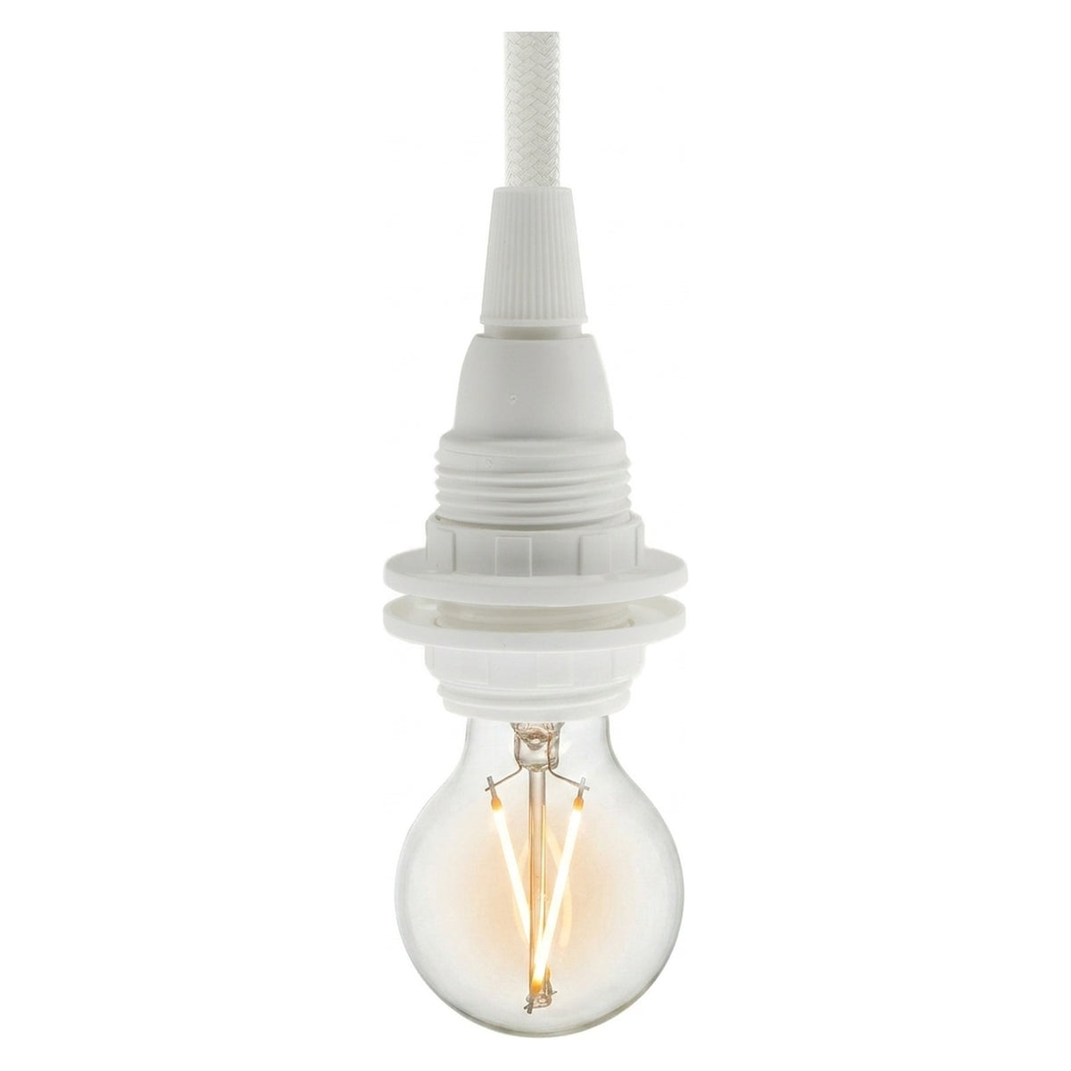 E14-fitting van thermoplast met dubbele ring — Wit