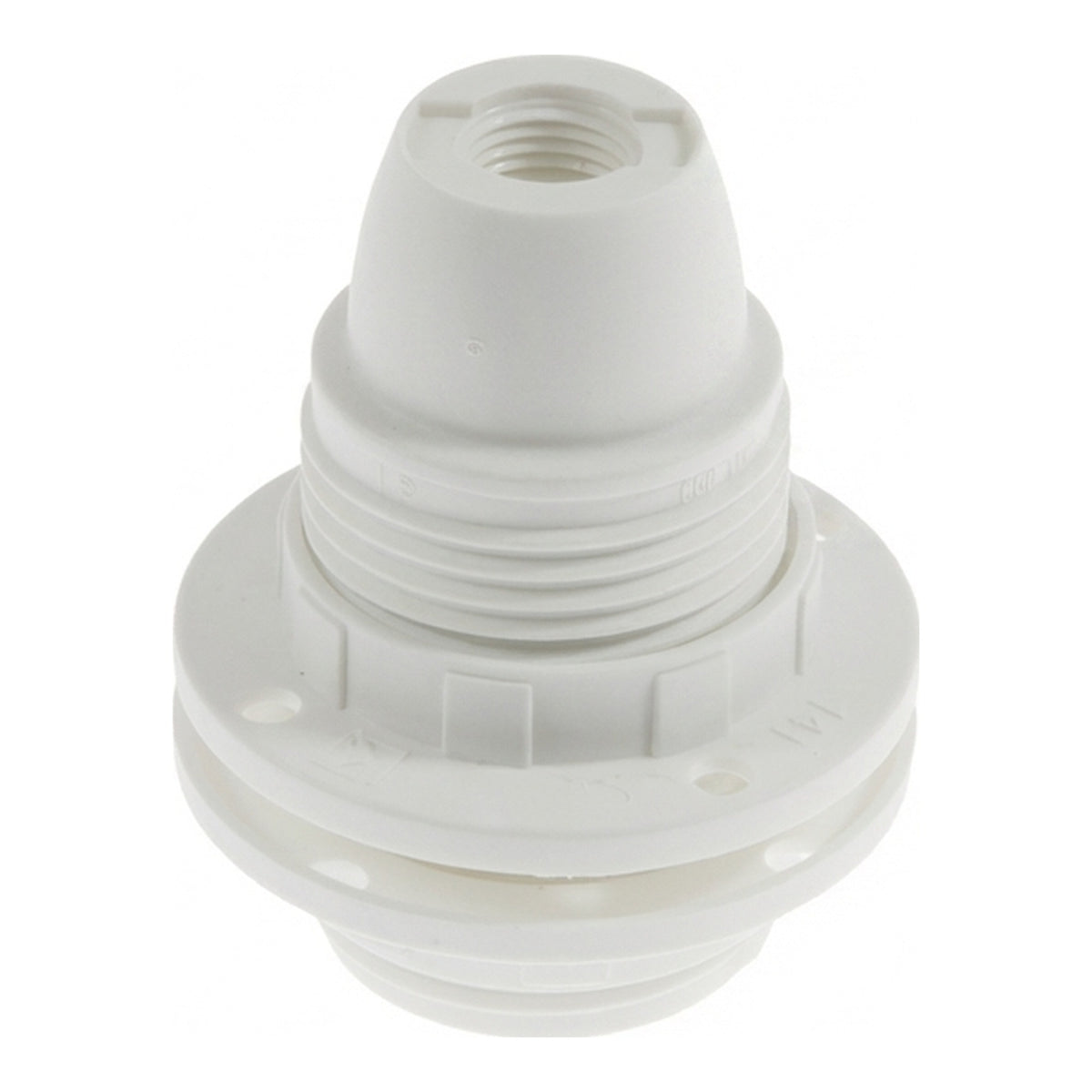 E14-fitting van thermoplast met dubbele ring — Wit