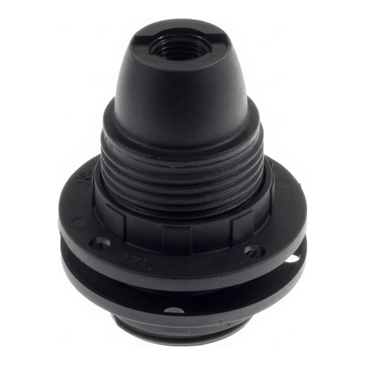 E14-fitting van thermoplast met dubbele ring — Zwart