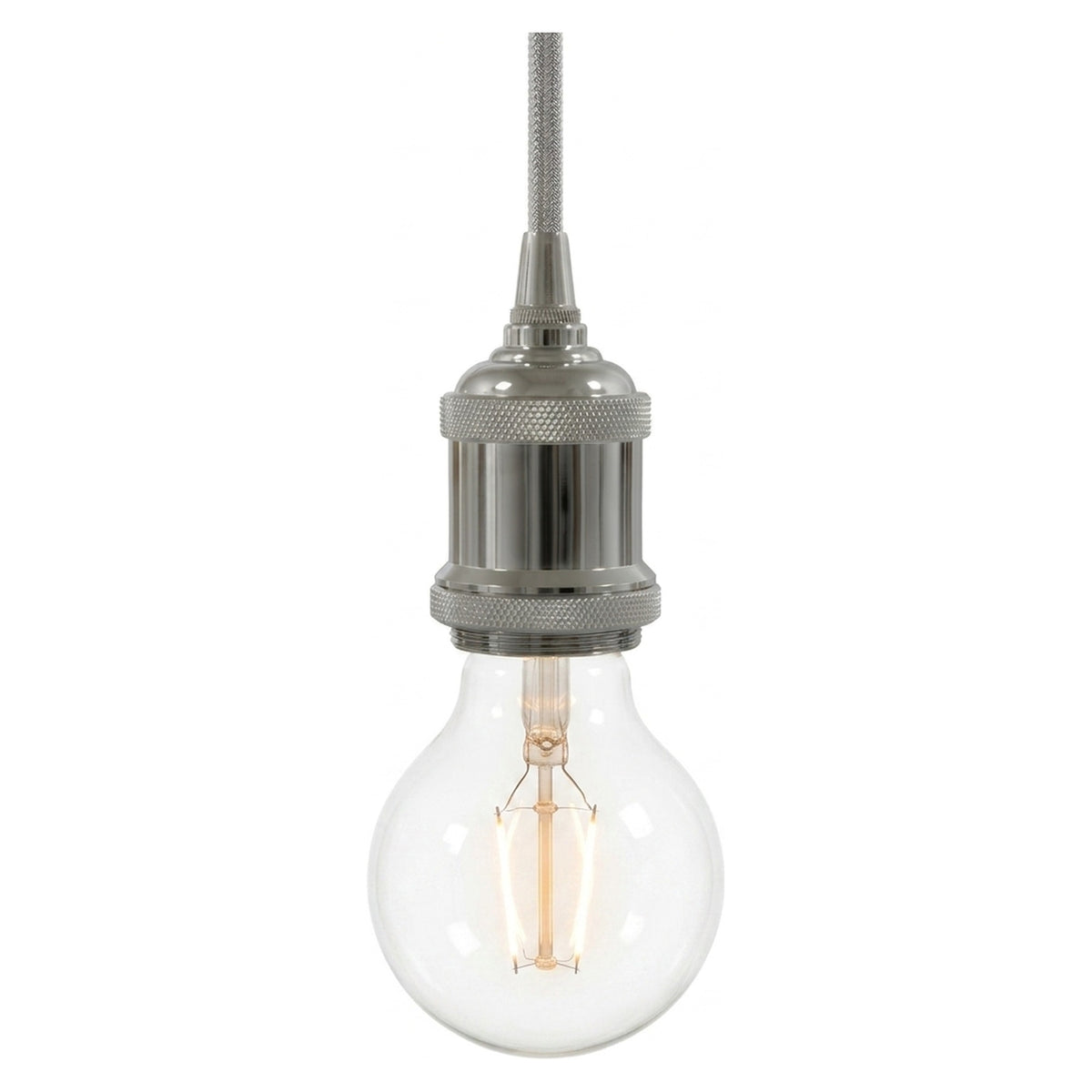 Vintage E27-fitting van aluminium — Chroom