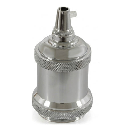 Vintage E27-fitting van aluminium — Chroom