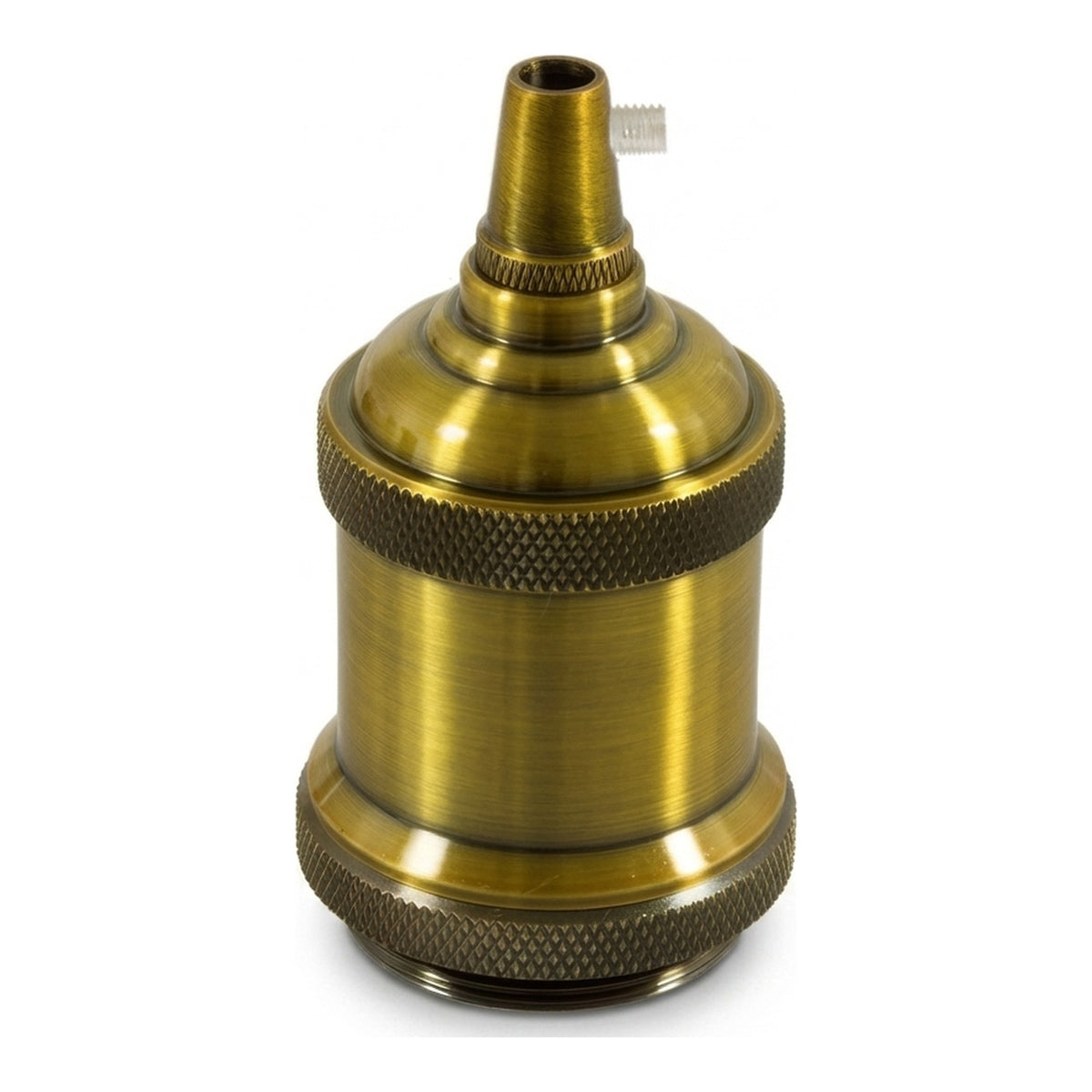 Vintage E27-fitting van aluminium — Messing