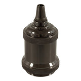Vintage E27-fitting van aluminium — Zwarte parel