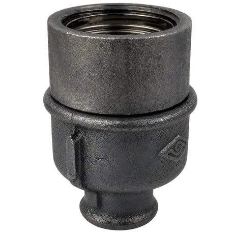 E27-lamphouderset met ring op fitting 1/2'' (15x21mm) met binnendraad van voordelig zwart gietijzer