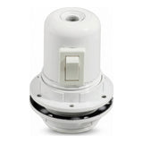 E27-fitting van bakeliet met dubbele ring en schakelaar — Wit