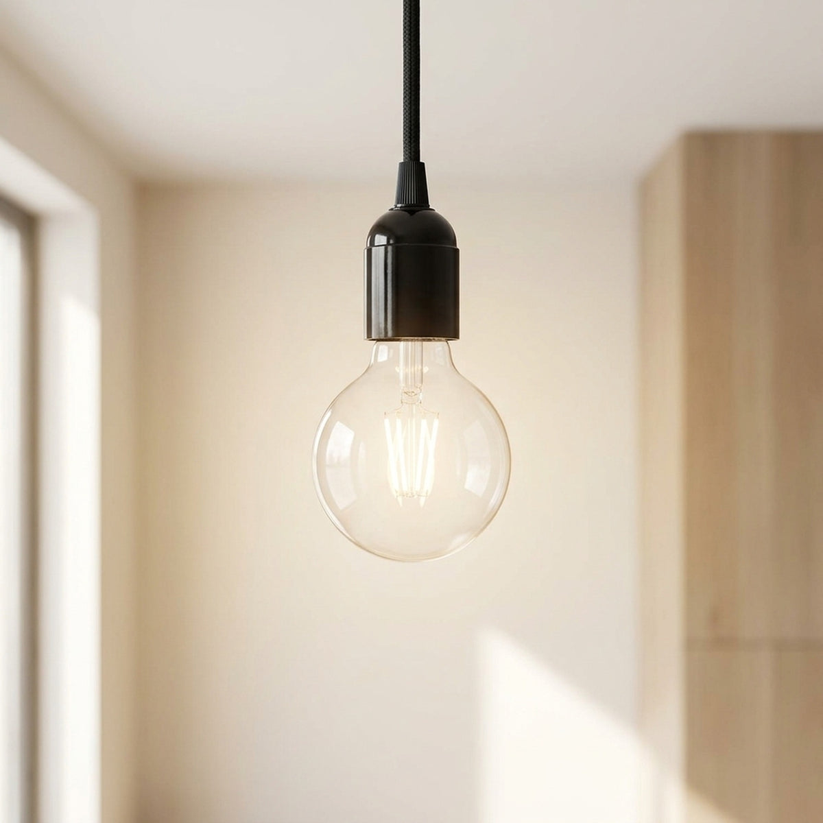 E27-fitting van bakeliet — Zwart