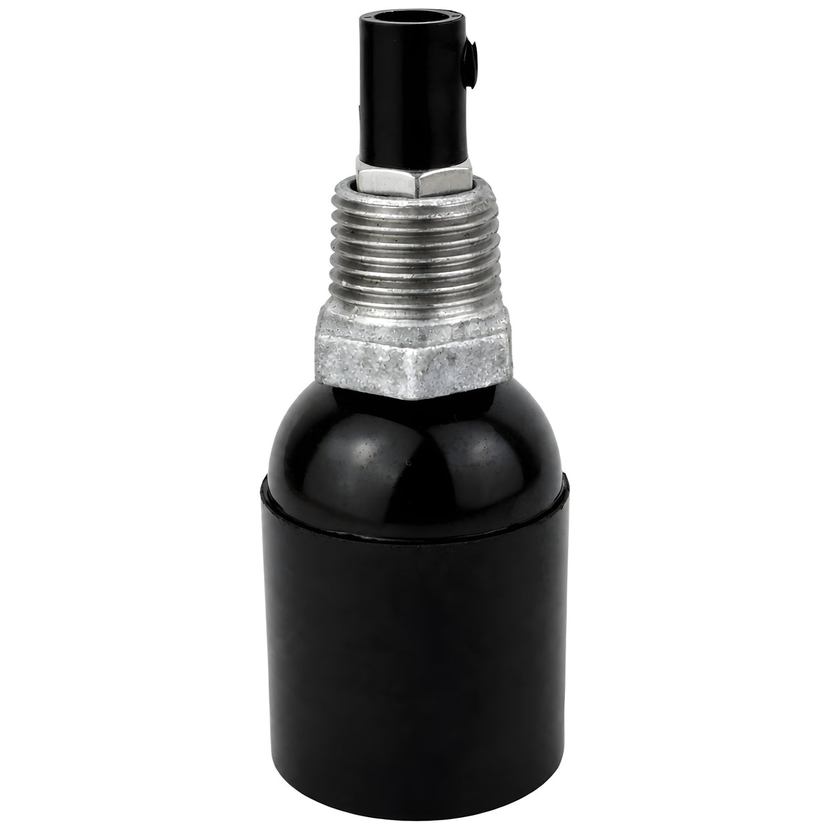 E27-lamphouderset van bakeliet op fitting 1/2'' (15x21mm) met buitendraad van gegalvaniseerd gietijzer