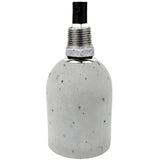 E27-lamphouderset van lichtgrijs beton op fitting 1/2'' (15x21mm) met buitendraad van gegalvaniseerd gietijzer