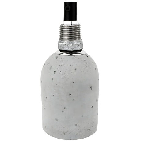E27-lamphouderset van lichtgrijs beton op fitting 1/2'' (15x21mm) met buitendraad van gegalvaniseerd gietijzer
