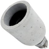 E27-lamphouderset van lichtgrijs beton op fitting met buitendraad van gegalvaniseerd gietijzer