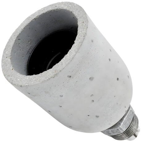 E27-lamphouderset van lichtgrijs beton op fitting met buitendraad van gegalvaniseerd gietijzer