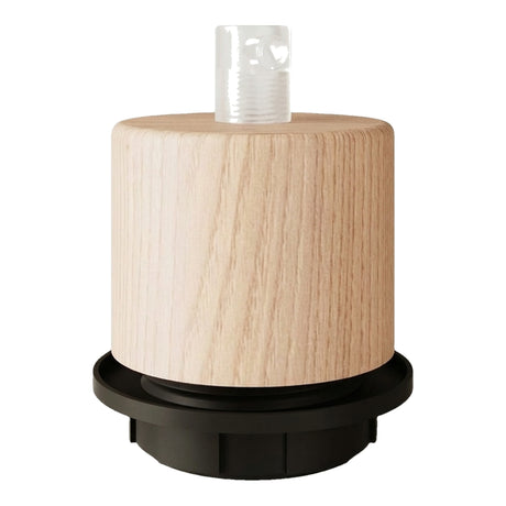 Cilindrische houten E27-fitting met schroefdraad voor lampenkap