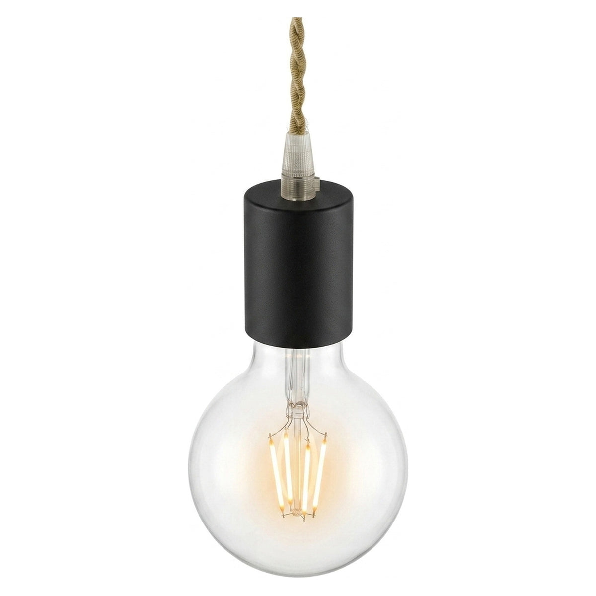 Houten E27-fitting — Zwart