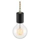 Houten E27-fitting — Zwart