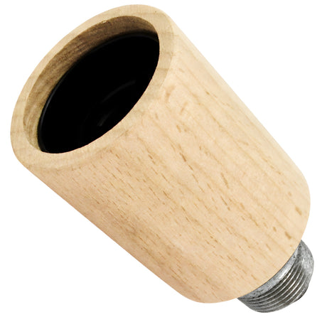 E27-lamphouderset van naturel hout op fitting met buitendraad van gegalvaniseerd gietijzer