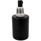 E27-lamphouderset van zwart hout op fitting 1/2'' (15x21mm) met buitendraad van gegalvaniseerd gietijzer