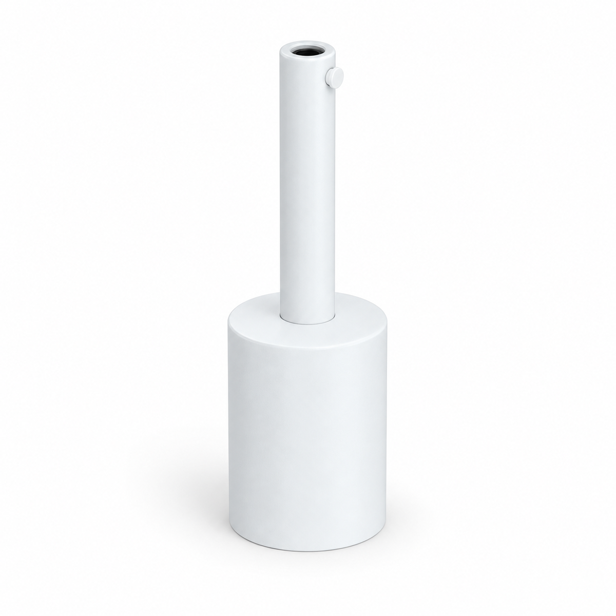 Set met cilindrische metalen E27 lamphouder — trekontlasting van 7 cm — mat wit — aanzicht 1