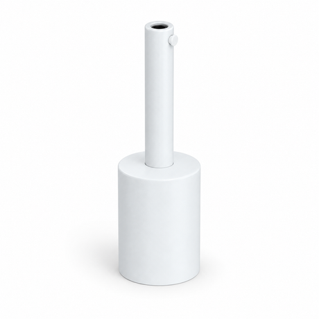 Set met cilindrische metalen E27 lamphouder — trekontlasting van 7 cm — mat wit — aanzicht 1