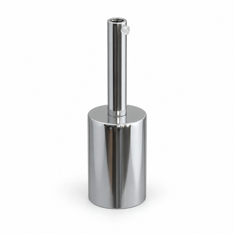 Set met cilindrische metalen E27 lamphouder — trekontlasting van 7 cm — chroomafwerking — aanzicht 1