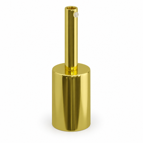 Set met cilindrische metalen E27 lamphouder — trekontlasting van 7 cm — messingafwerking — aanzicht 1