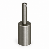 Set met cilindrische metalen E27 lamphouder — trekontlasting van 7 cm — gesatineerde titaniumafwerking — aanzicht 1