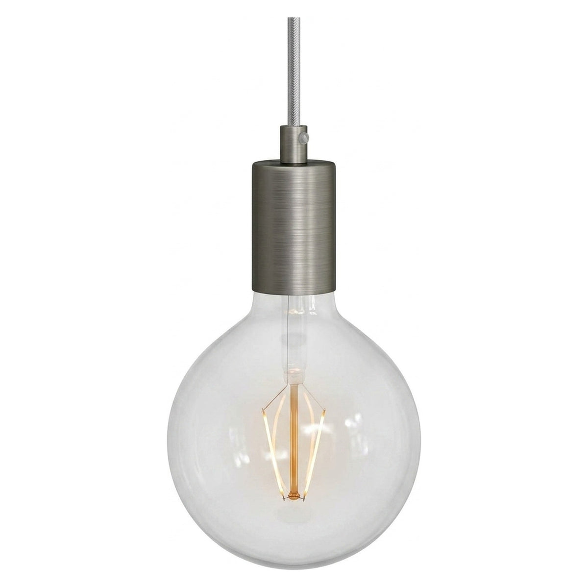 Cilindrische E27-fitting van metaal — Cilindrisch metaal / Satijn titanium