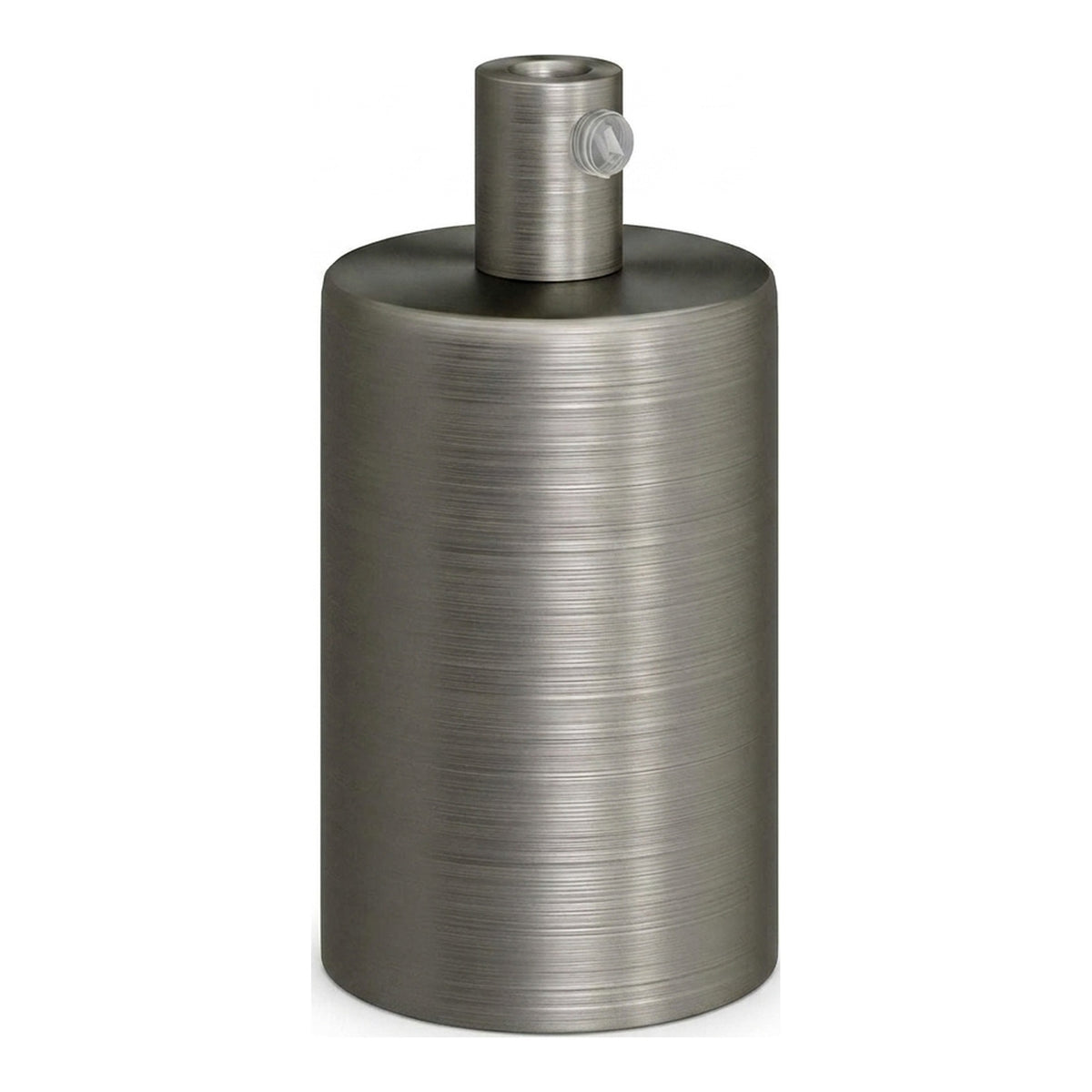 Cilindrische E27-fitting van metaal — Cilindrisch metaal / Satijn titanium