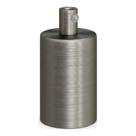 Cilindrische E27-fitting van metaal — Cilindrisch metaal / Satijn titanium